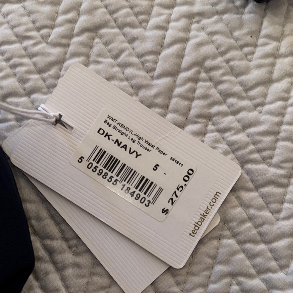 Ted Baker Blue Midi Pencil Trousers Pleated Workwear - Picture 10 of 11